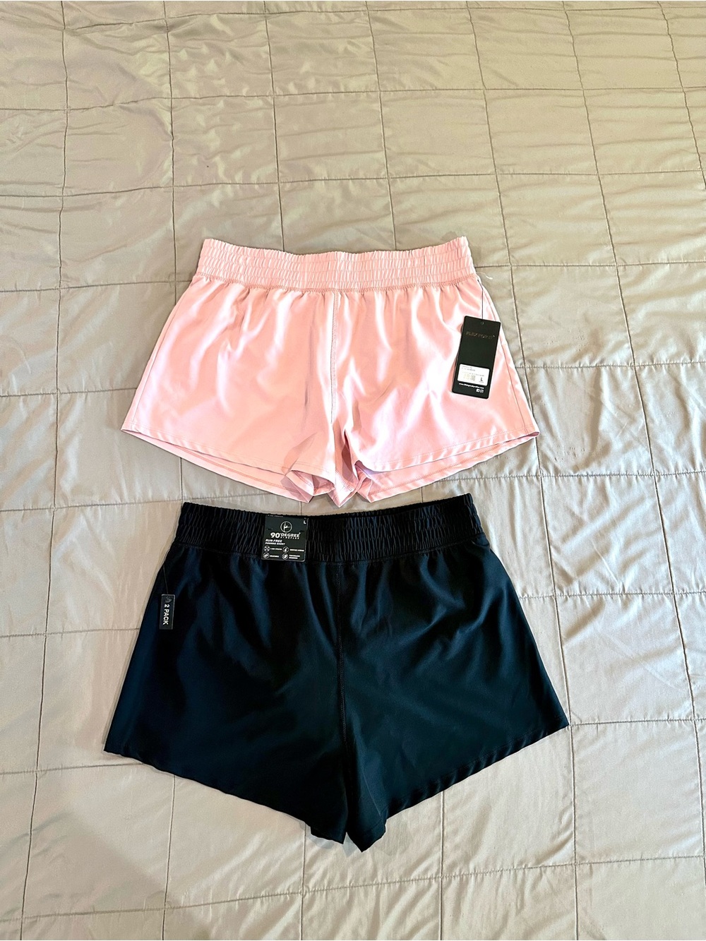 90 Degree Reflex Pink and Black Run Free  Shorts - Women's Size L - NWT